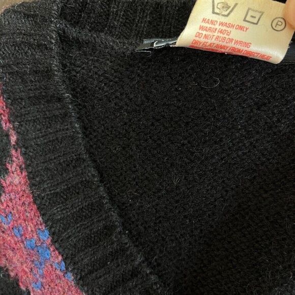 Christopher Hayes Shetland Wool Argyle Sweater Vest Mens L Vtg Preppy Academia - Picture 5 of 8